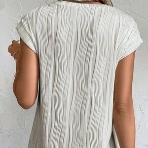 Elegant Cream Pleated Women's Blouse